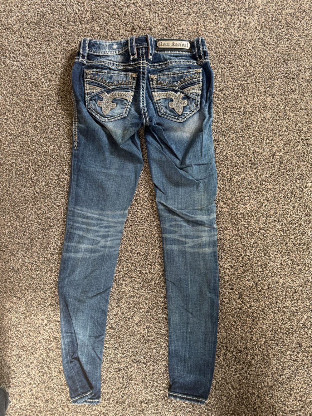 Rock Revival Women's Skinny Jeans in Faded Blue Size 25